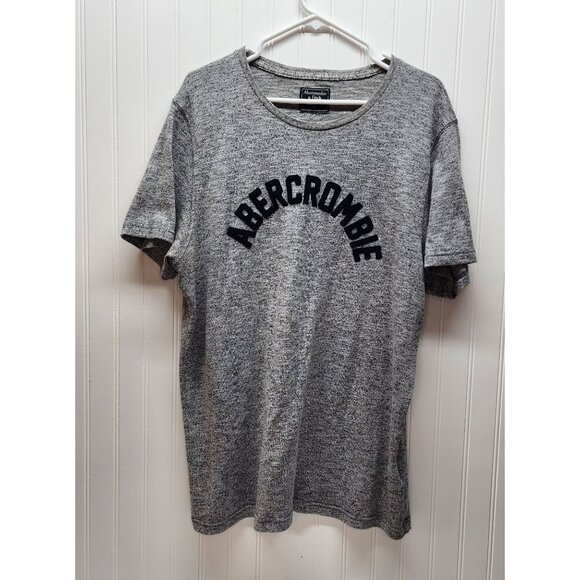 Abercrombie Heather Gray Mens T-Shirt With Embroidered Logo - Picture 1 of 10
